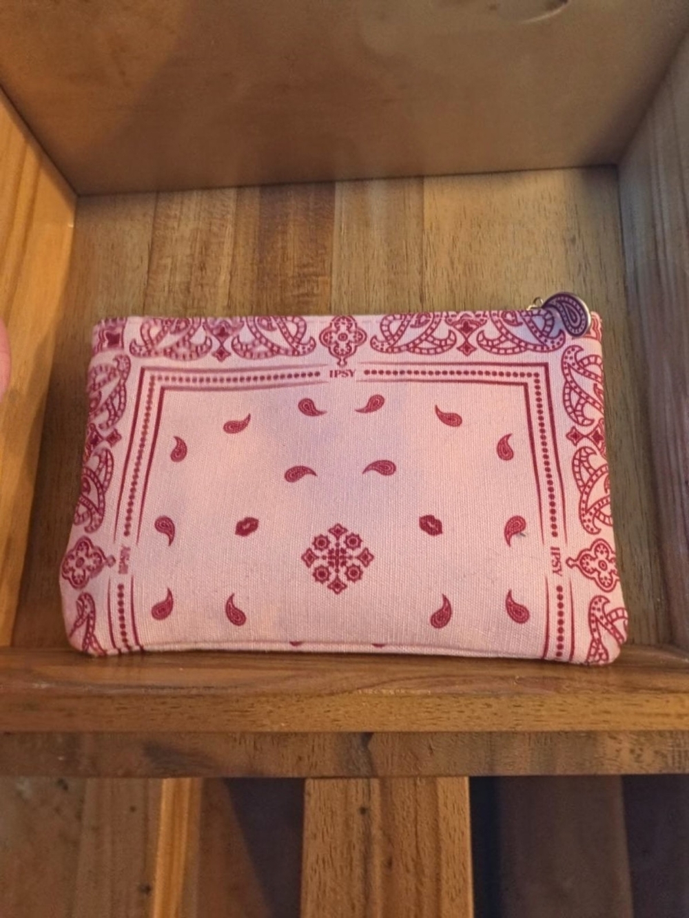 💄😎 4/$20 Ipsy Pink Paisley Bandana Glam Bag Cosmetic Pouch